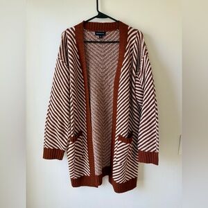 Fortune & Ivy Brown and White Herringbone Cardigan from Stitch Fix